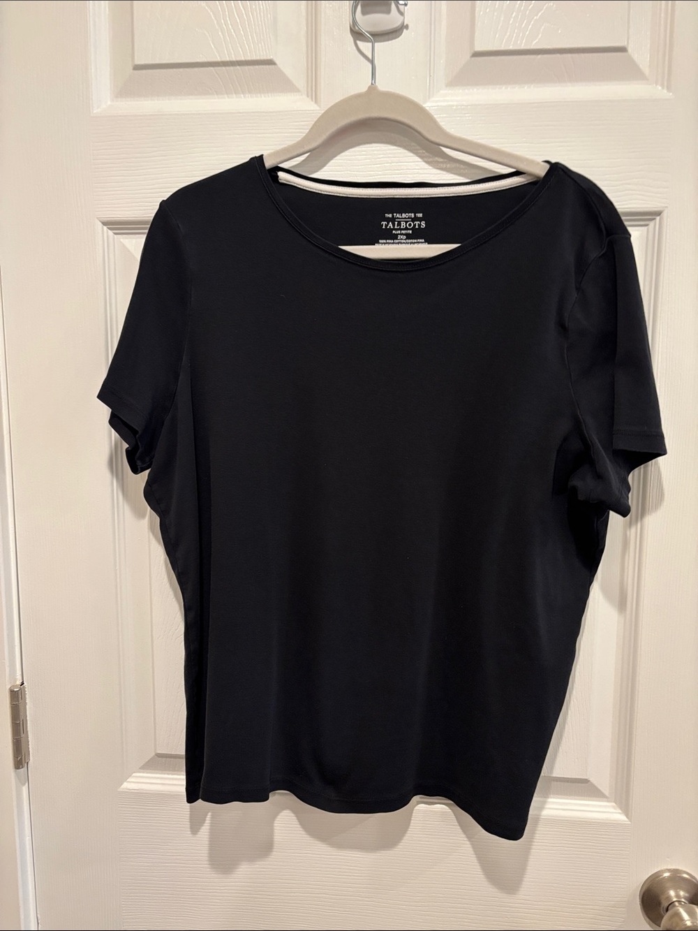 Talbots Black Short-Sleeve Crewneck Tee